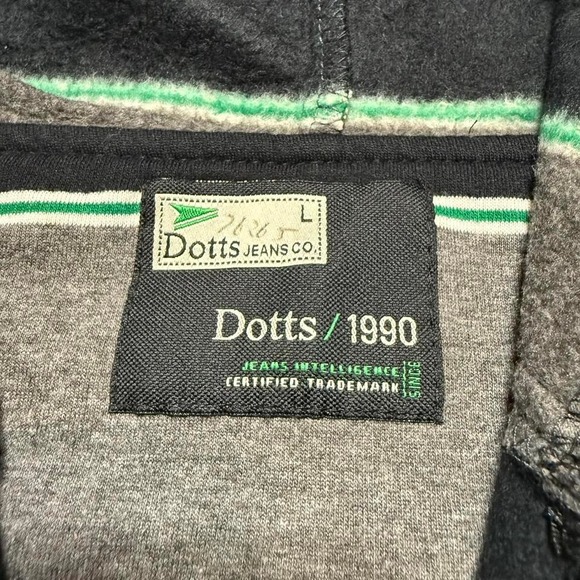 Dotts Jeans Co Tommy Hilfiger Denim Striped Full Zip Hoodie Mens Large Black - Picture 5 of 7